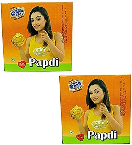 Shyam Sunder Papdi 800g Ahmedabad Special Papdi (400g x 2 ) Indian Healthy Snacks Crispy Pure Besan Papdi Namkeen Tea Tine Snacks Indore Special Combo 400gm Each- (Pack of 2)