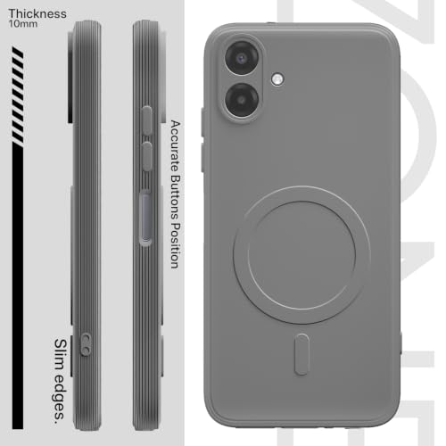 Image of Outlouders Back Cover for Samsung Galaxy M07 | F07 | A07 5G | Soft Matte Silicone | Magnetic-Safe Logo Design (Magnetic-Safe Not Compatible) | Shockproof Protection Bumper Case (Grey)