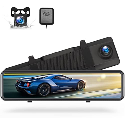 4K Mirror Dash Cam, GPS Full Touch Screen 12