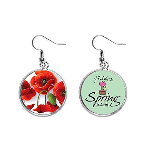 Pendientes colgantes de amapola roja ideales para lucir en paseos de primavera