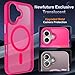 Newfuture Designed for iPhone 16 Case with Magnetic [13 FT Military Drop Protection] [Compatible with Magsafe] Slim Translucent Matte Shockproof with Anti-Fingerprint Phone Case, Hot Pink