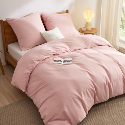 BEDSURE Bettwäsche 200x200 Blasses Erröten - 1 Bettbezug 200x200 cm 2 Kissenbezüge 80X80 cm, ÖKO-TEX Bettwäsche-Sets Rosa Polyester Mikrofaser...