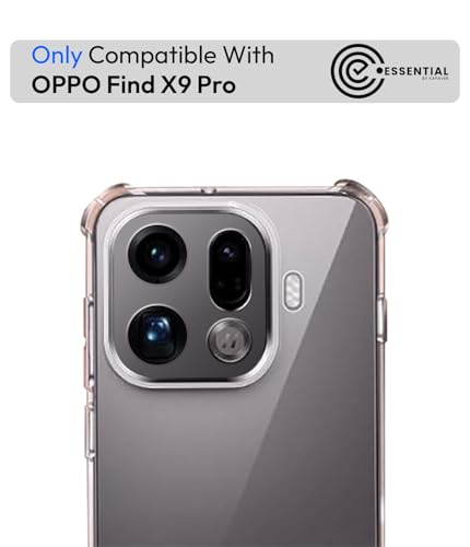 Image of KAPAVER Essential Back Cover Case Compatible with Oppo Find X9 Pro (PC+TPU) (Oppo Find X9 Pro - Clear)