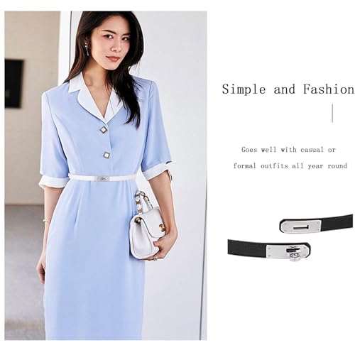 Thin Belts for Women,Turn-Lock Buckle -Adjustable Leather Skinny Waist Belts for Jeans/Dresses4