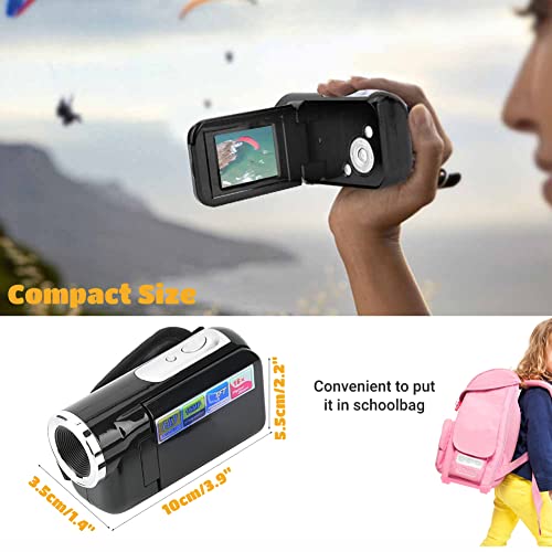 Plyisty Tragbare Kinder Digitalkamera, 1080P USB 2.0 2 Zoll 16X HD Video DV Kamera Camcorder, für Mädchen Jungen Alter 3-12 Urlaub Geburtstagsgeschenk, Schwarz/Rot(Schwarz) - Image 6