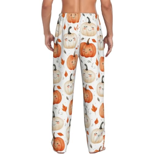 Pumpkin Mens Pajama Pants Cozy Lounge Baggy Lightweight Pj Pants Lounge Bottoms With Elastic Waist3