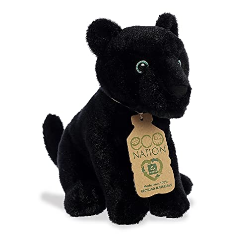 Aurora® Responsibly Made Eco Nation™ Panther Stuffed Animal - Ideal for Playtime Adventures - Perfect for Birthdays or Just Because - Black 7.5...