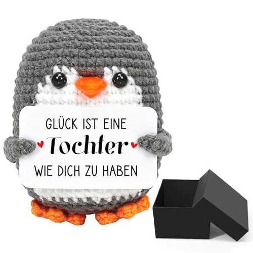 Montrestar Mini Pinguin Geschenke für Tochter Kindertag Beste Tochter Geburtstags Geschenke von Mama Papa Pocket Hug Pinguin Puppe Kinder Geschenk für Weihnachten Silvester Oster Adventskalender
