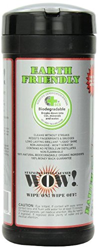 WOW! EZ FINISHES Stainless Steel Cleaner Protector Wipes 30 Canister, 180 Count, (Pack of 6)