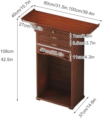 Spiritual Floor Altar Cabinet with Drawer for Meditation and Prayer, Versatile Shrine Stand for Home and Office, Elegant Decor for Mindfulness and Serenity