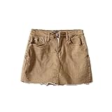 Mini Falda Vaquera de Verano para Mujer, Falda Corta Informal Duradera de Cintura Alta, Falda Acampanada de Moda de Color sólido