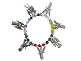 Bracelet with Seven Archangels Silver-tone Charms Angels Pulsera de los Siete Arcángeles