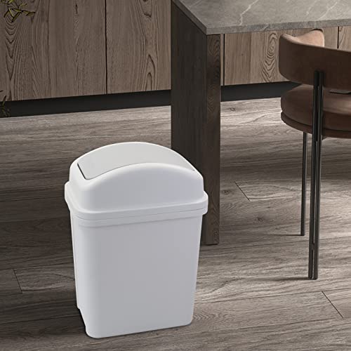 Caneca de basura pequeña 7 L con tapa abatible gris miniatura 4