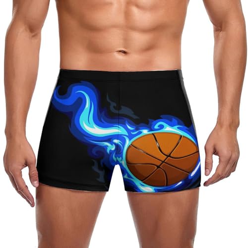 Maillot de bain slip short de bain stretch au motif basket-ball