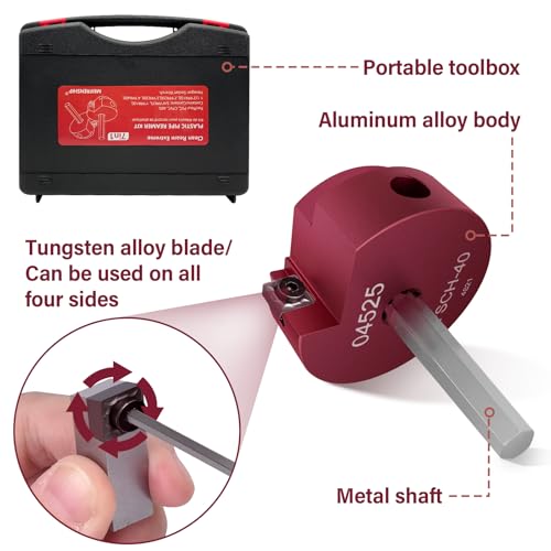 6 Piece PVC Pipe Reamer Kit With A Socket Wrench, 0.75" 1" 1.5" 2" 3" 4 Inch Plastic Pipe Fitting Reamer Tools Contain PPR75, PPR100, PPR150, PPR200, PPR300, PPR400, Fit Standard 3/8" & 1/4" Drills by Meifrenship - Image 3