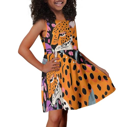 Girls Tank Dresses Sleeveless Summer Flared Casual Party Dress with Pockets4