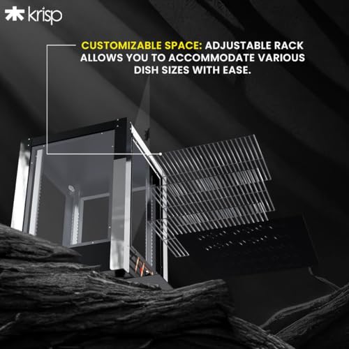 Image of KRISP 750W 50-Liter Food Display Warmer | 3 Layers | Commercial Catering Hot Box | Keep Your Pizza, Pastries, Patties, and More Warm | Stylish Black-Grey Design | 1-Year Warranty