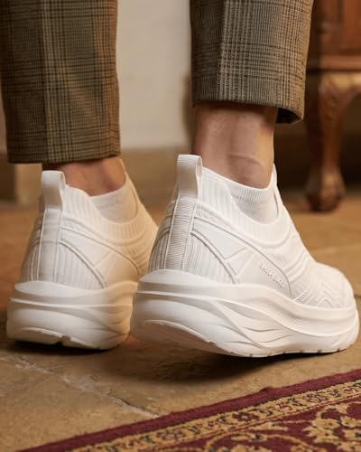 Image of Bacca Bucci EaseOn Walking Shoes for Men | Slip-On Sneakers with Stretch Knit Upper | Ortholite Comfort Insole | Lightweight EVA Sole | Daily Walking, Travel & Casual Wear