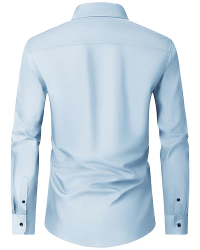 Image of Alimens & Gentle Men's Dress Shirts Long Sleeve Wrinkle Free Stretch Business Casual Wedding Button Down Shirt