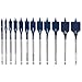 BOSCH DSB5012 12-Piece Assorted Set Daredevil Spade Bits, 1/4 in. Hex Shank Ideal for Fast Drilling Applications in Wood