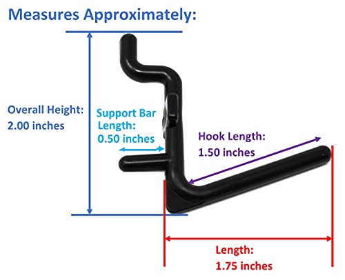 JSP Manufacturing Pegboard Hooks Non-Locking Plastic L Style Hook | Garage Tool Storage Craft Hooks Pegboard Accessories (500, Black) by JSP Manufacturing - Image 4