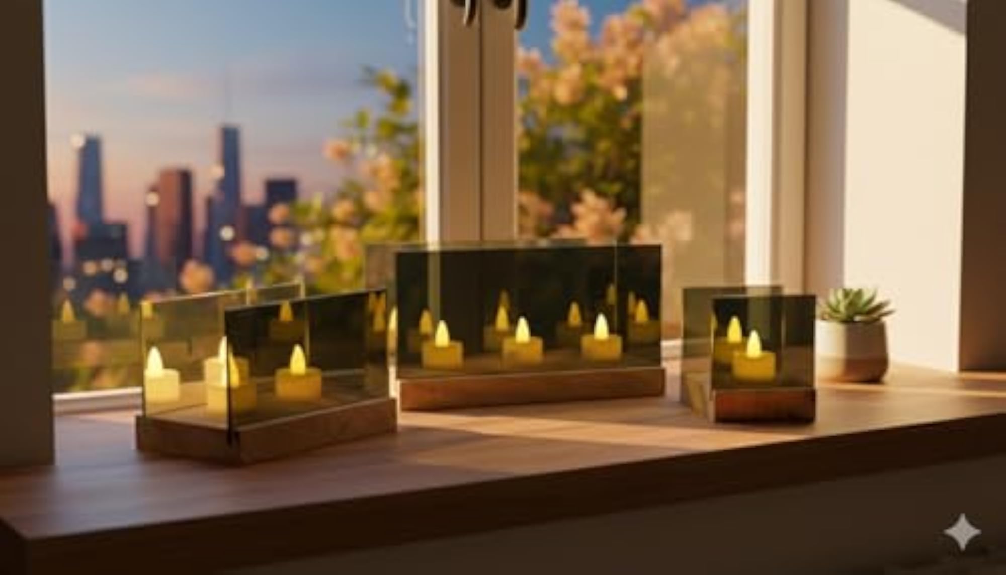 Magical Infinity Mirror LED Tea Light Set, Decorative Lights