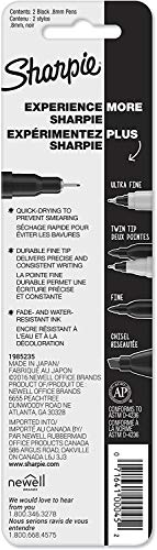 Sharpie Fine Point Pens, Black Ink 2 Ea (Pack Of 4) #TOP5