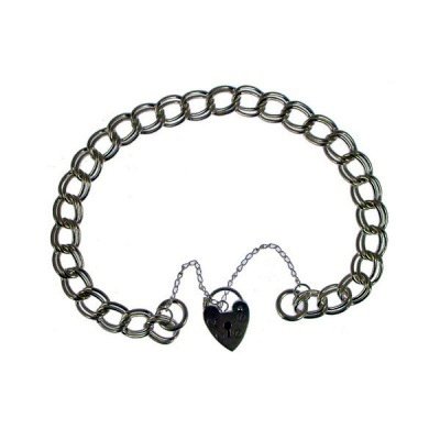 Bracelet à breloques double maillon argent parfait pour un cadeau d'anniversaire