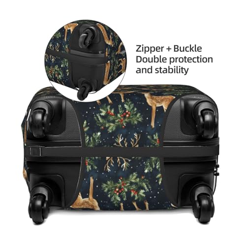 Luggage Cover Protector - Mountain Forest Deer Print Fit 29-32 Inch Suitcase Covers for Luggage3