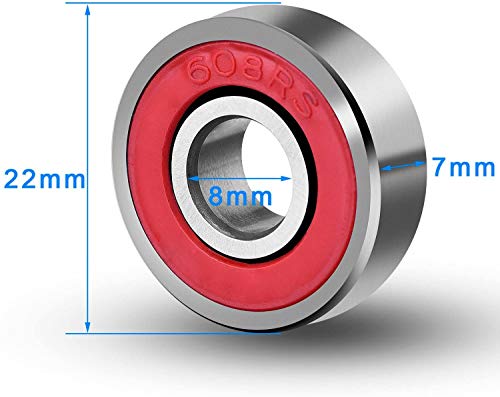 Mlxkell 608-2Rs 8X22X7Mm Bearings Ball Bearings And Double Rubber Sealed Miniature Deep Groove Ball Bearings,Bearings For Transmission Shafts, Being Parts Of Machines。 #TOP1