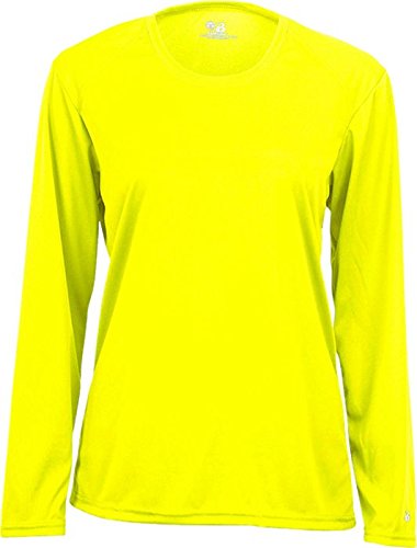 Badger Sports B-Core Ladies' L/S Tee Safety Yellow Small