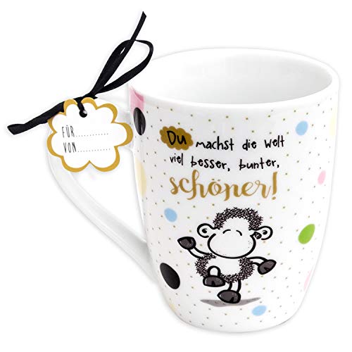 Sheepworld 59601 Lieblingstasse, Du Machst Die Welt Besser, Kaffee-Tasse, mit Geschenk-Anhänger, 30 cl Taza, Porcelana - Imagen 3