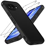 iVoler Cover Opaca per Google Pixel 9A con 2 Pezzi Vetro Temperato, [Antiurto di Grado Militare] Custodia Traslucida Posteriore Anti-Impronte Anti-Graffio Rigida Sottile Case, Nero