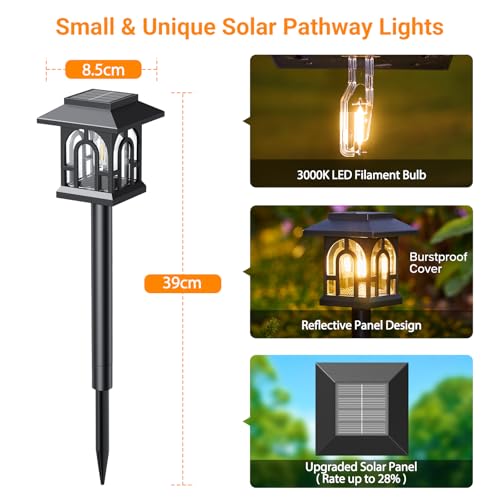 TuyLuxe 8 Stück Solarlampen für Außen, Warmweiß LED Solarleuchten Garten – Ansicht 5