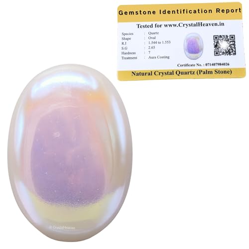 Image of Crystal Heaven Angel Aura Quartz Crystal Palm Pebbles Stones For Anxiety Stress Relief Massage-Aaa Grade Original Healing Gemstone Agate Palm Stone For Yoga Meditation Spiritual Reiki Feng Shui