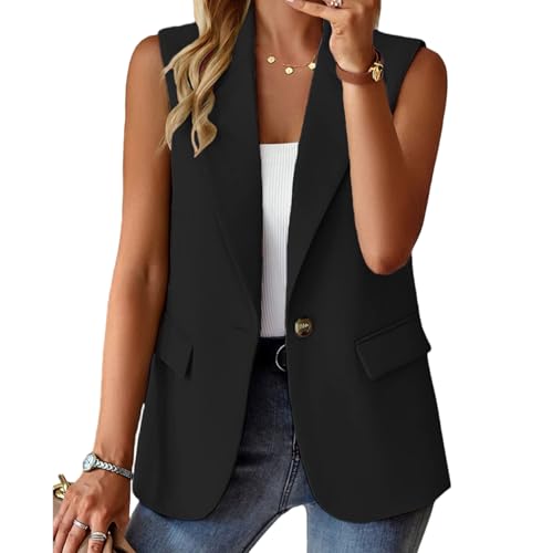 CNAFGBGG Gilet da Donna, Blazer Nero Casual da...