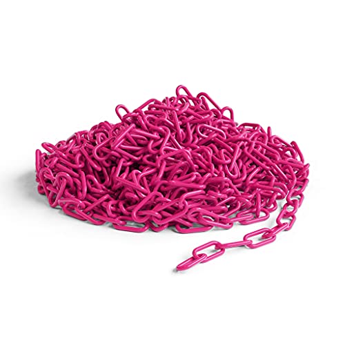 Montour Line Plastic Chain Safety Barrier, Lightweight, Crowd Control Magenta 2 Inch 100 Foot Long