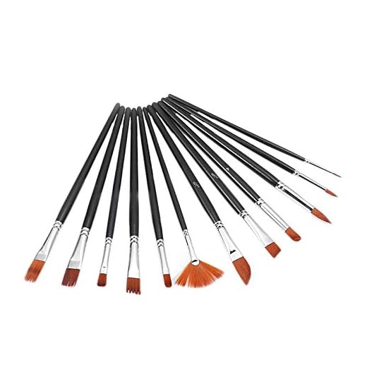 MansH - Juego de pinceles de pintura acrílica, 12 piezas, pinceles para artistas, pinceles acrílicos, acuarelas, bellas artes, suministros