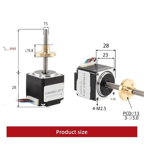Moteur pas à pas 11HS2810-T5*2 de haute précision mécanique