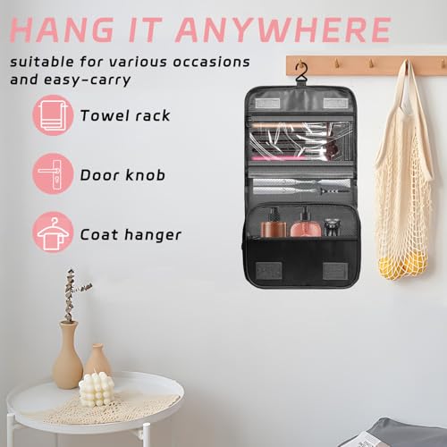 Image of Toiletry Bag Travel Bag with Hanging Hook for Women Men,Black Pure