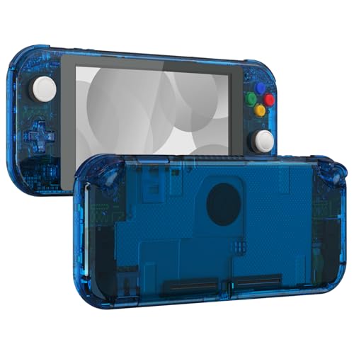 Image of eXtremeRate Crystal Clear Blue DIY Replacement Shell for Nintendo Switch Lite, NSL Handheld Controller Housing w /Screen Protector, Custom Case Cover for Nintendo Switch Lite [Controller NOT Included]