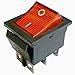 Interrupteur à bascule momentané DPDT avec lumière rouge 22 x 30 mm 6 broches légende : I-O