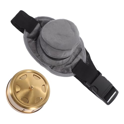 COLLBATH 1pc Portable Smokeless Moxibustion Box Pure Copper Moxa Tank with Ventilation for During Meditation Sleeping Working Includes Color Cloth Cover