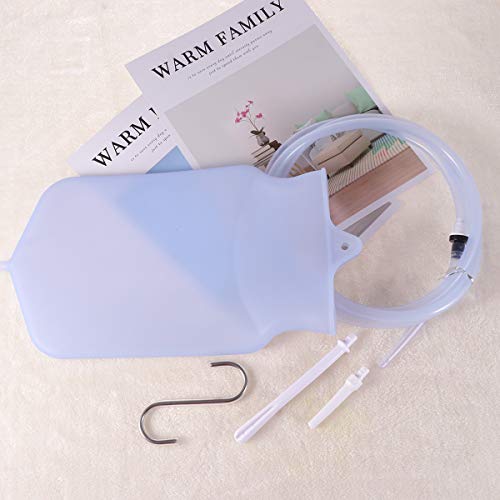 Kit de bolsa de ducha anal, 2 L, reutilizável, de silicone, bolsa para enema com mangueira de contro