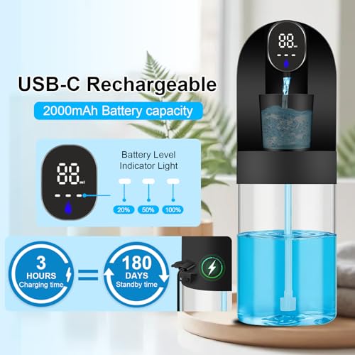 Image of Automatic Mouthwash Dispenser for Bathroom, 20.29 oz Touchless Smart Wall-Mounted Mouth Wash Dispensers, 4 Magnetic Cups, 4 Dispensing Modes, Hands-Free Bathroom Accessories for Home Kids Family-Black