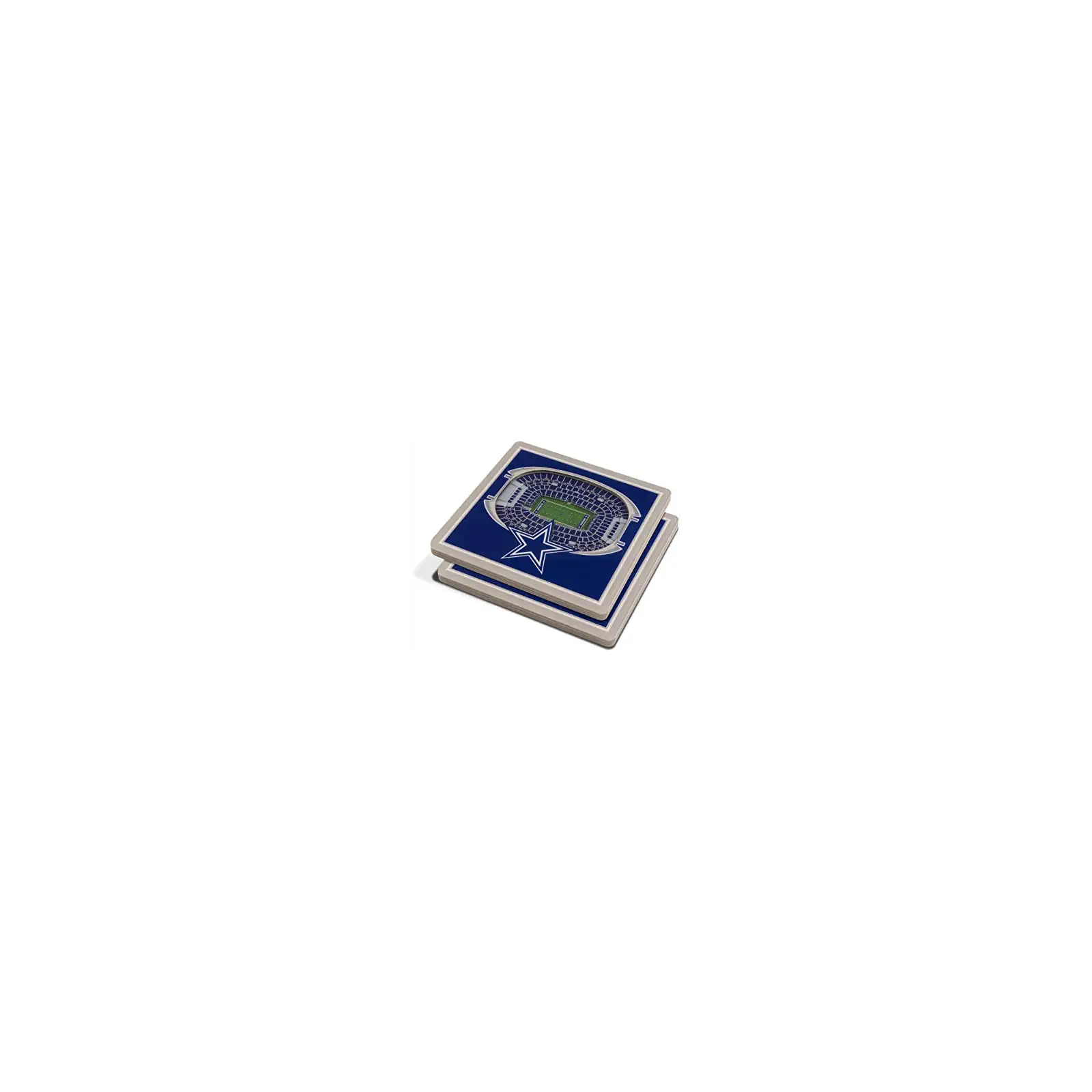 YouTheFan NFL Dallas Cowboys 3D Stadium Drink Coasters | 2 Coasters Per Pack, 4” X 4”, Officially Licensed, Perfect 3D Replica Of Your Team’s Actual Stadium, Non Slip Backing
