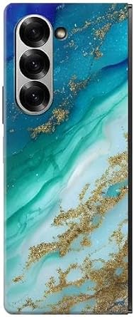 R3920 Abstract Ocean Blue Color Mixed Emerald Case Cover for Samsung Galaxy Z Fold 6