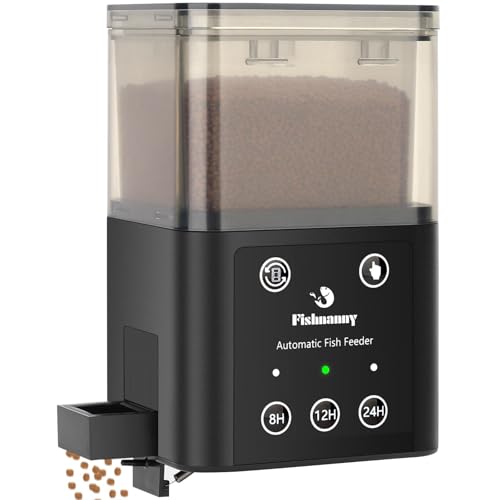Fishnanny Automatischer Fisch-Futterspender mit drei zeitgesteuerten Fütterungsmodi, 320 ml große Kapazität, intelligenter Aquarium-Futterspender geeignet für 3-monatige Urlaubsfütterung, verstellbare
