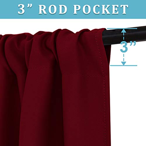 RYB HOME Bathroom Window Curtains - Super Soft Blackout Privacy Curtains for Girl Nursery Bedroom Basement Garege Workshop Kitchen Dining Living Room, W 29 x L 30, Burgundy Red, 2 Pcs