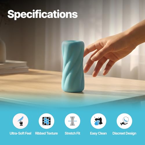 Image of NOOKY Master Ergonomic Stress Relief Massager, Waterproof Stretchable Ribbed Design, Super Soft Silicone, Blue Colour